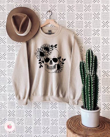 Sunflower Skull - Crewneck Sweatshirt